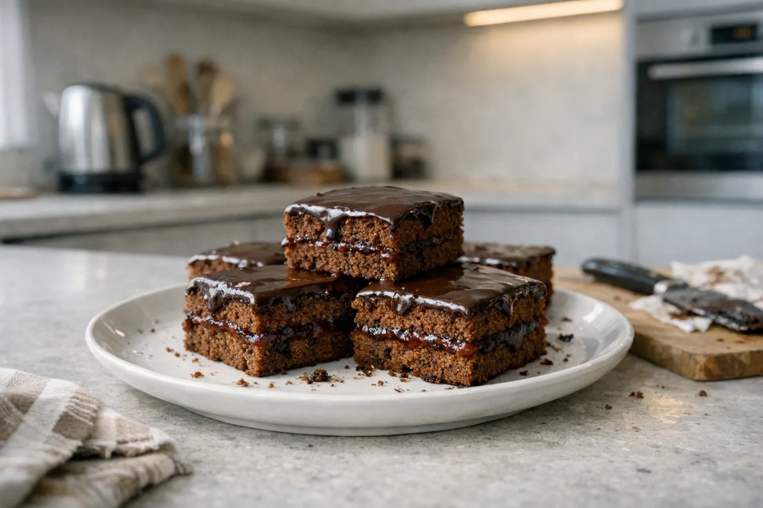 Kruidkoek met chocoladeglazuur