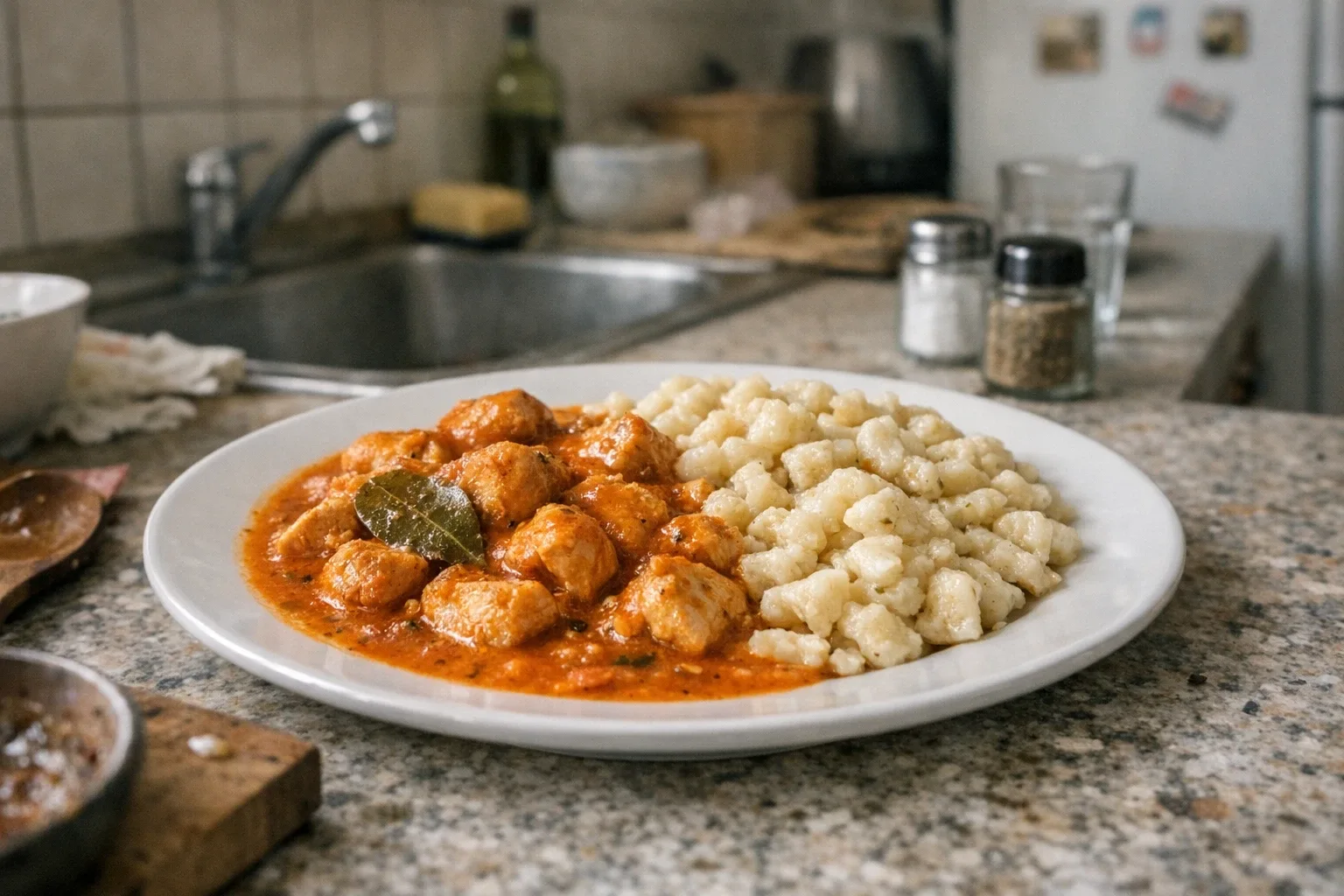 Kip-paprikash met halušky