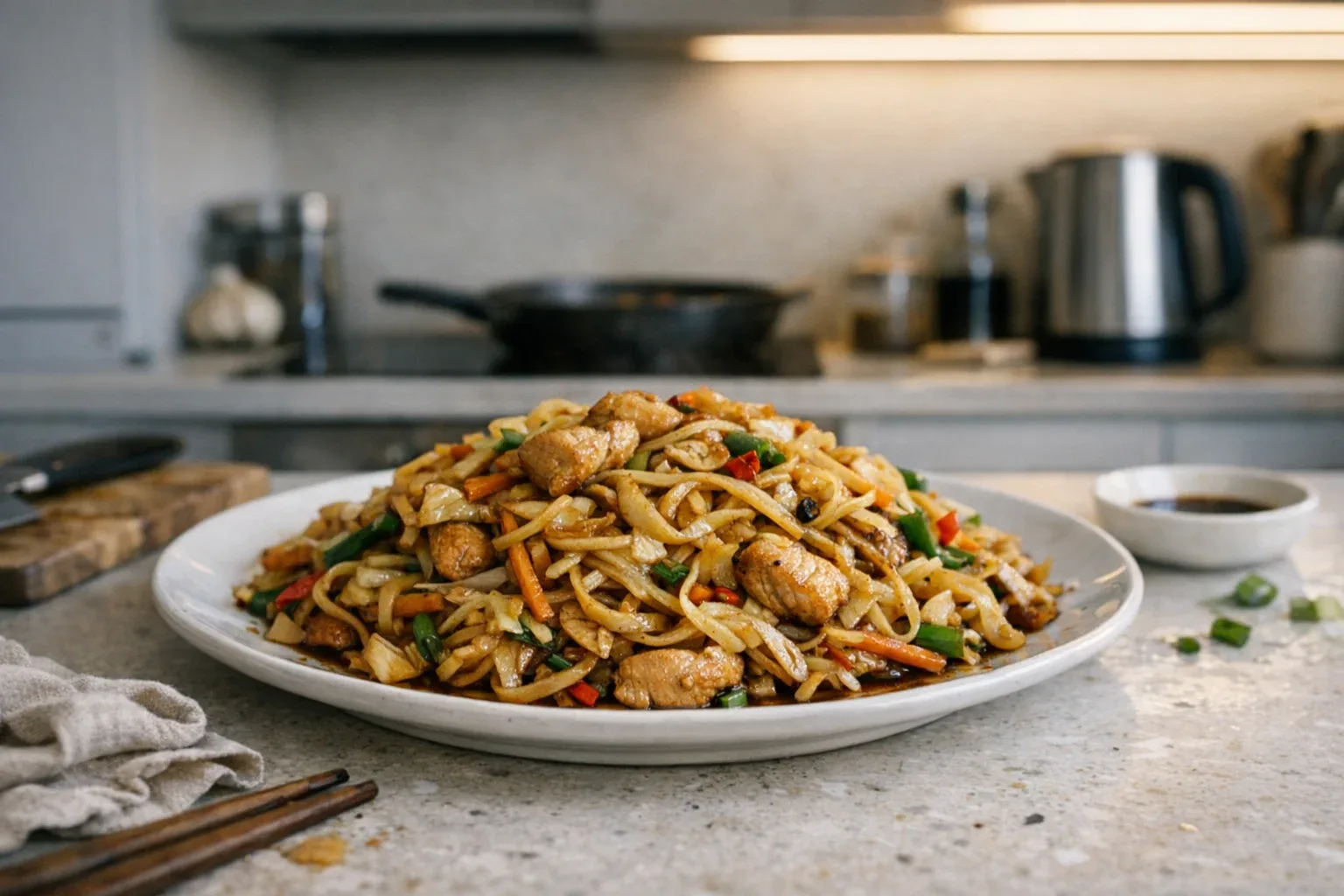 Gebakken Chinese rijstnoedels