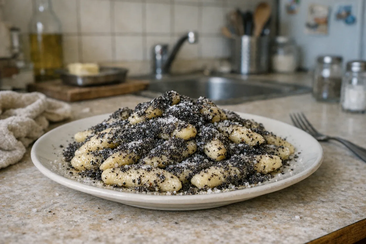 Aardappelrolletjes met maanzaad
