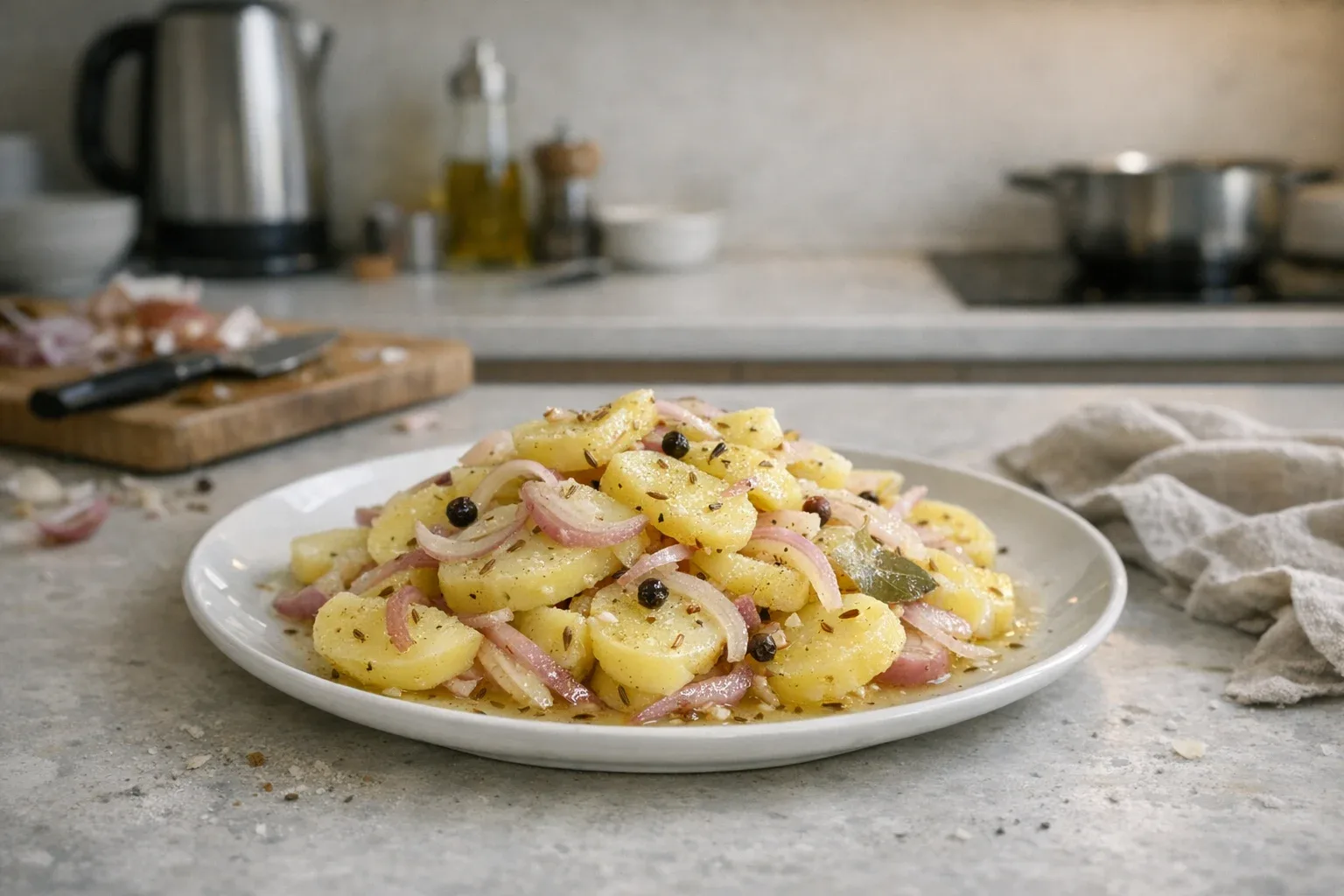 Aardappel-uiensalade