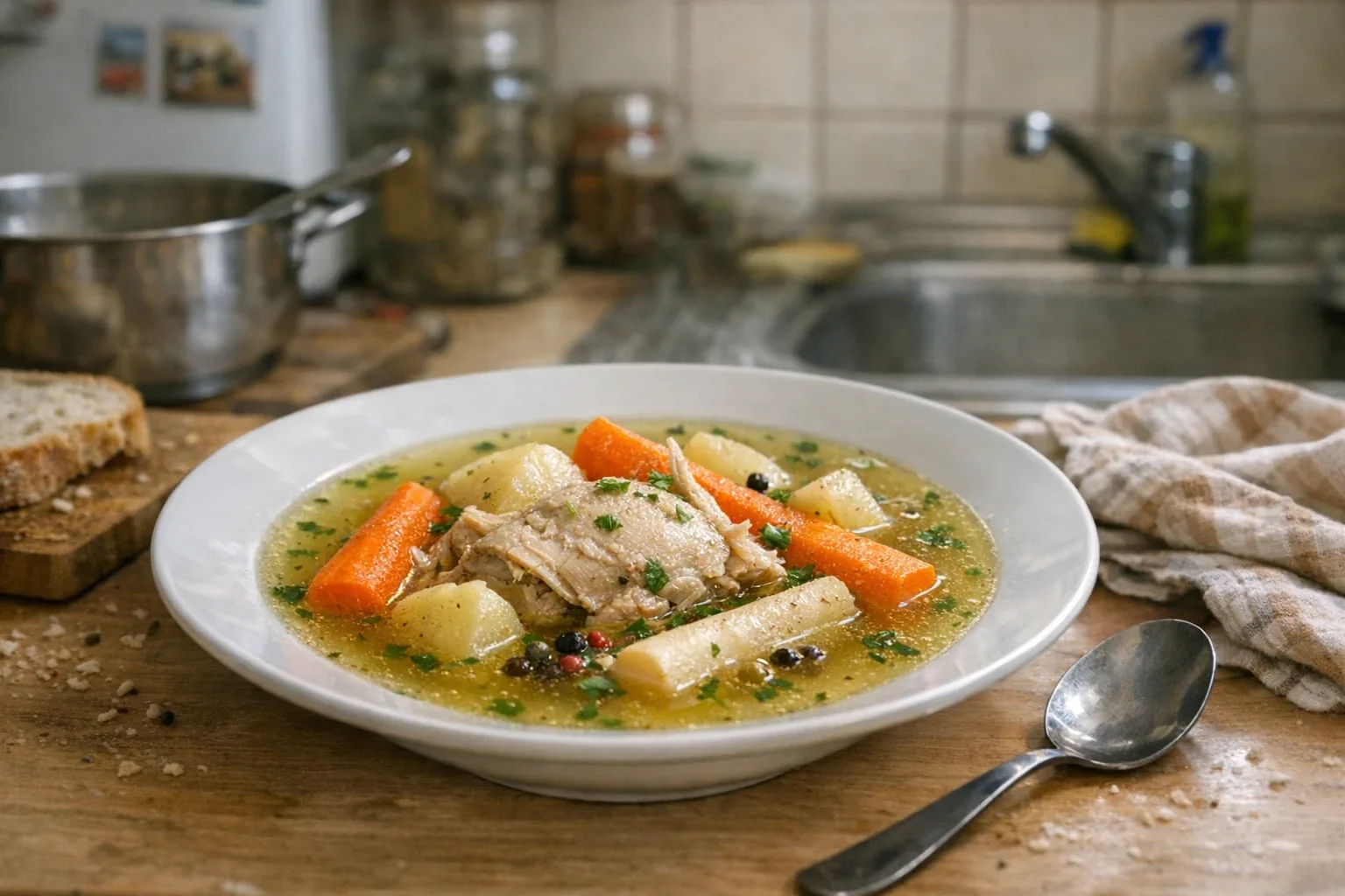 Traditionele kippenbouillon