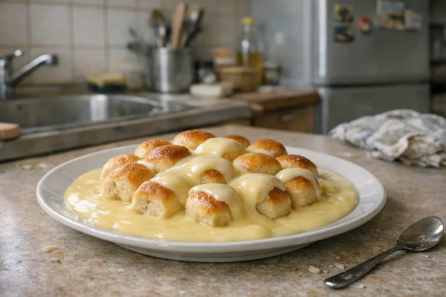 Dukatenbroodjes met vanillepudding