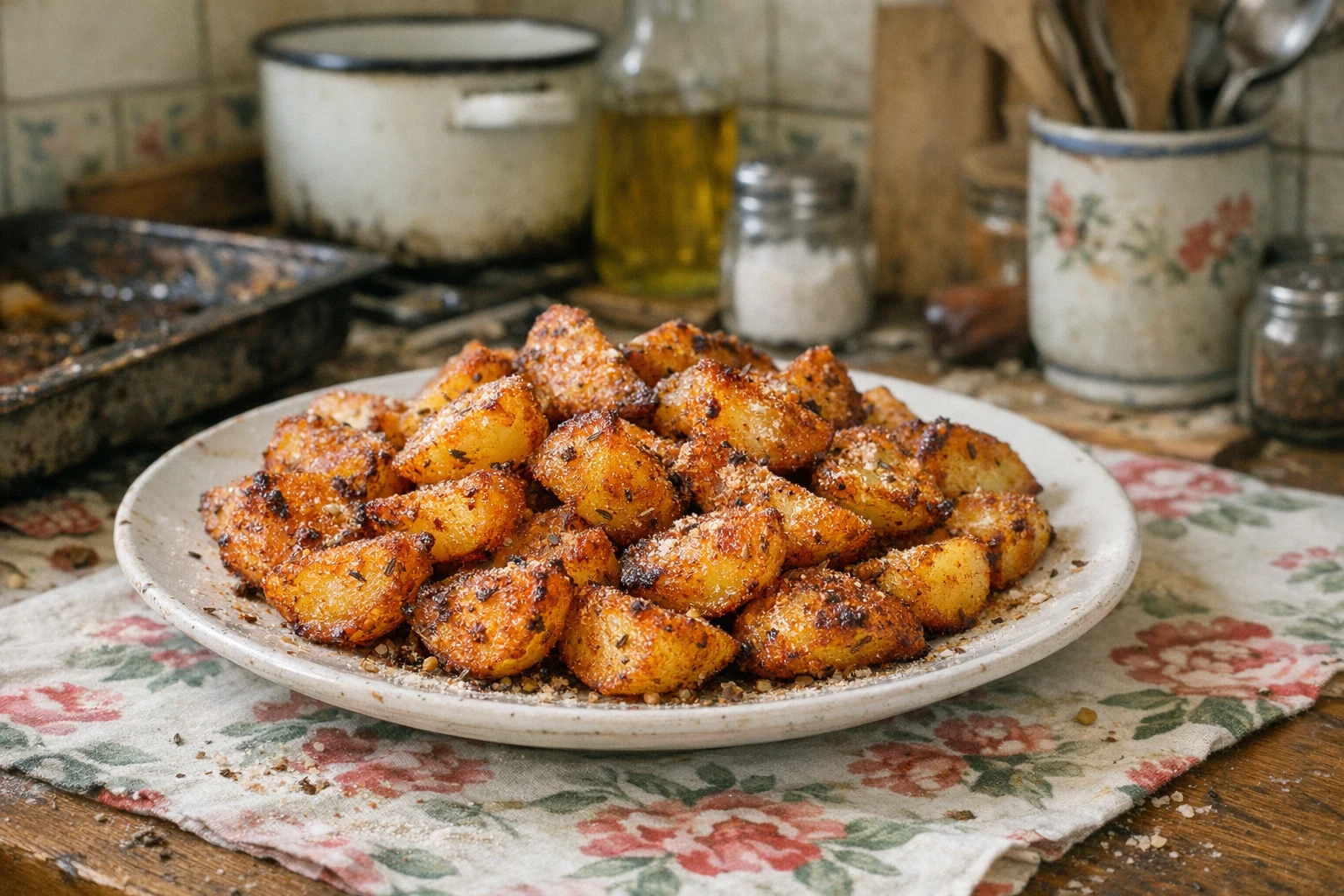 Krokant gebakken aardappelen