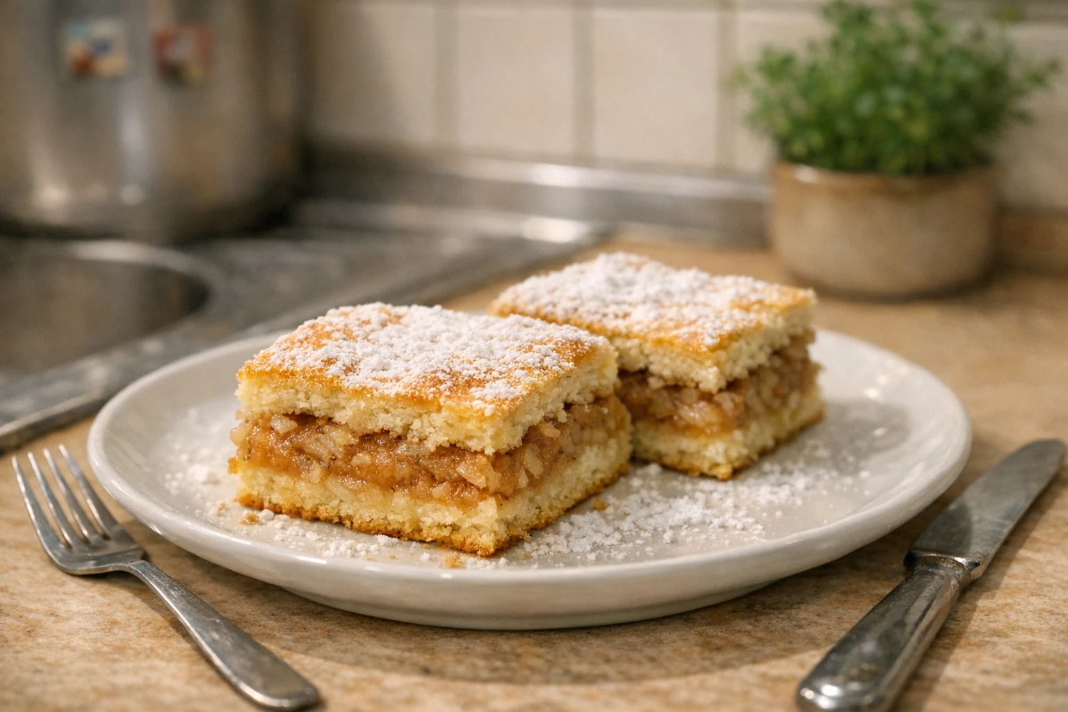 Appelplaatkoek met kopjesmaten