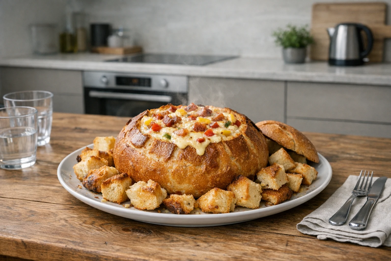 Gevuld brood (boerenfondue)