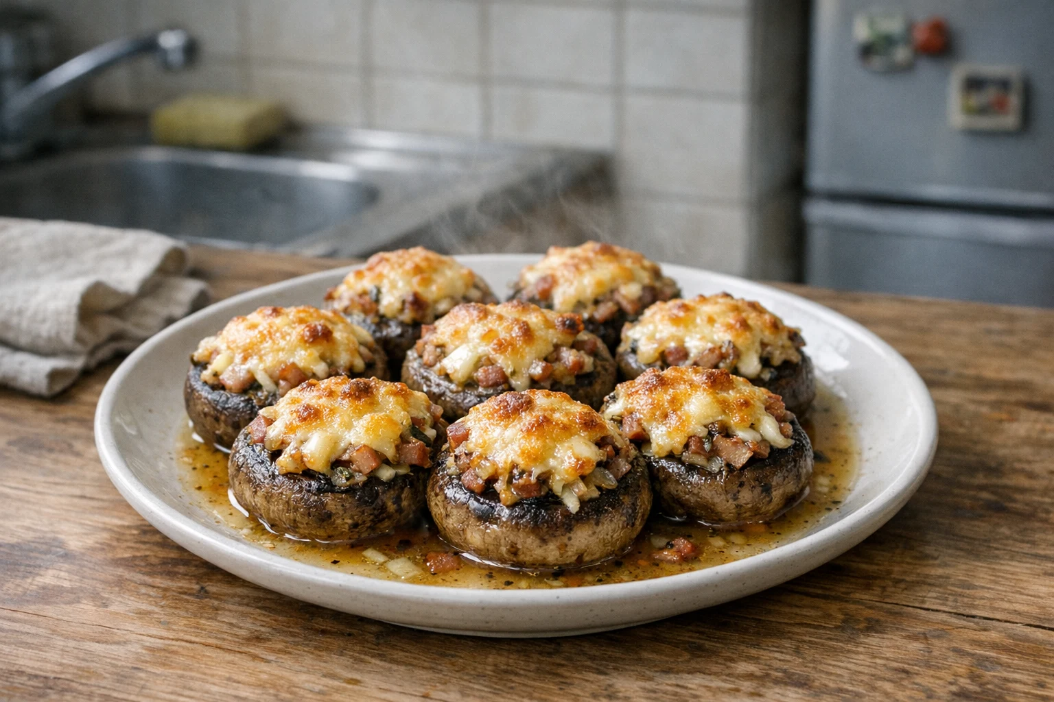 Gevulde champignons uit de oven