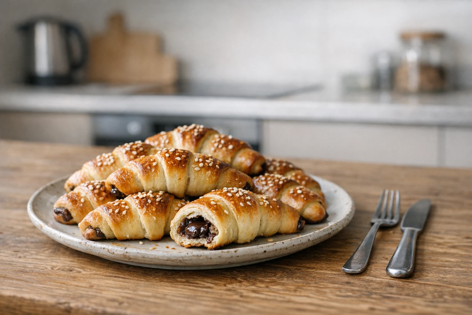 Croissantjes zonder rijzen