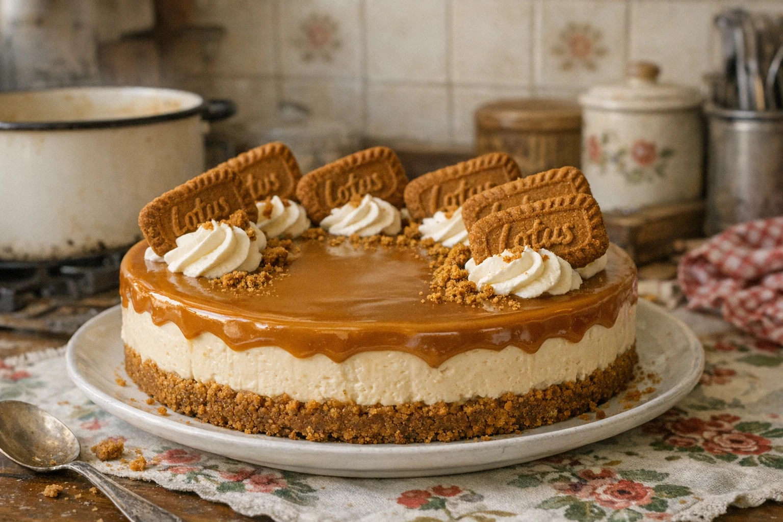 No-bake karamelcheesecake met Lotus-koekjes