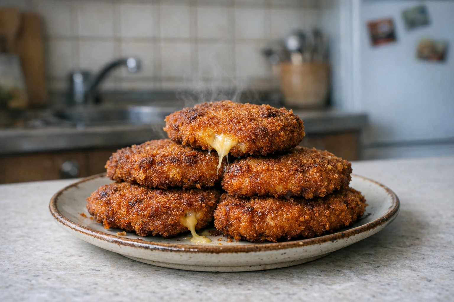 Gehakt- en kaasschnitzels