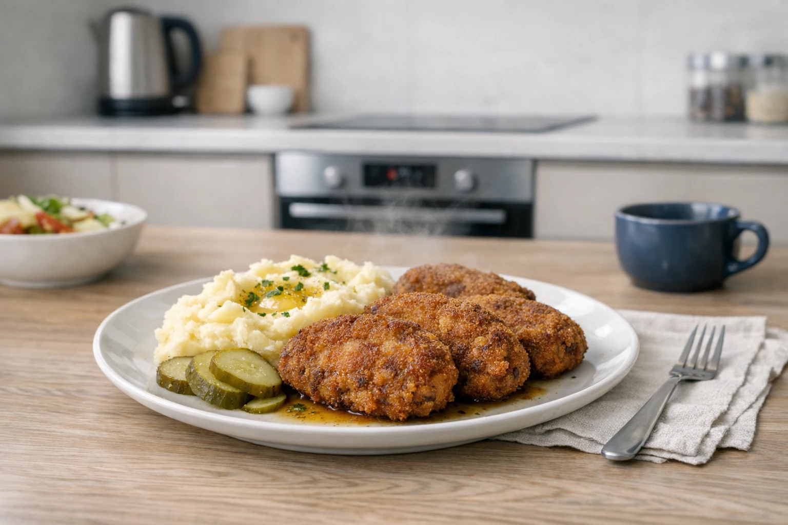 Klassieke gehakt schnitzel