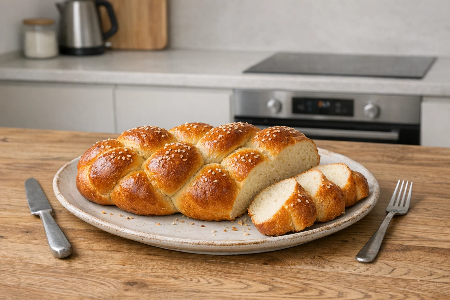 Wit gevlochten brood