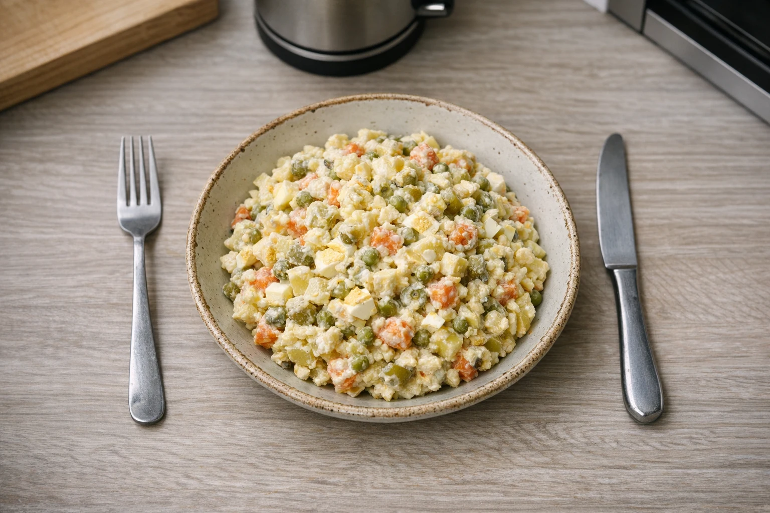 Kerst-aardappelsalade met mayonaise