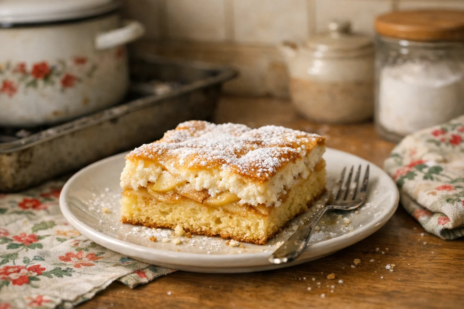 Appel-kwarkcake met kopjesmaten