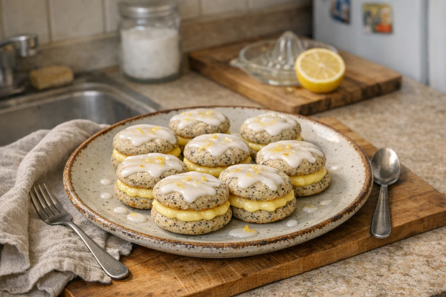 Maanzaadkoekjes met citroencrème
