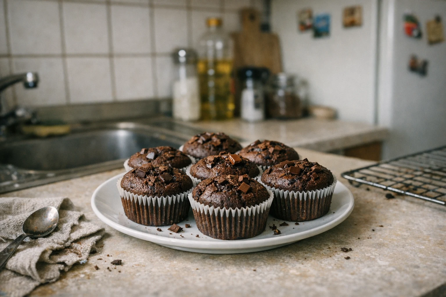Chocolademuffins met kopjesmaten