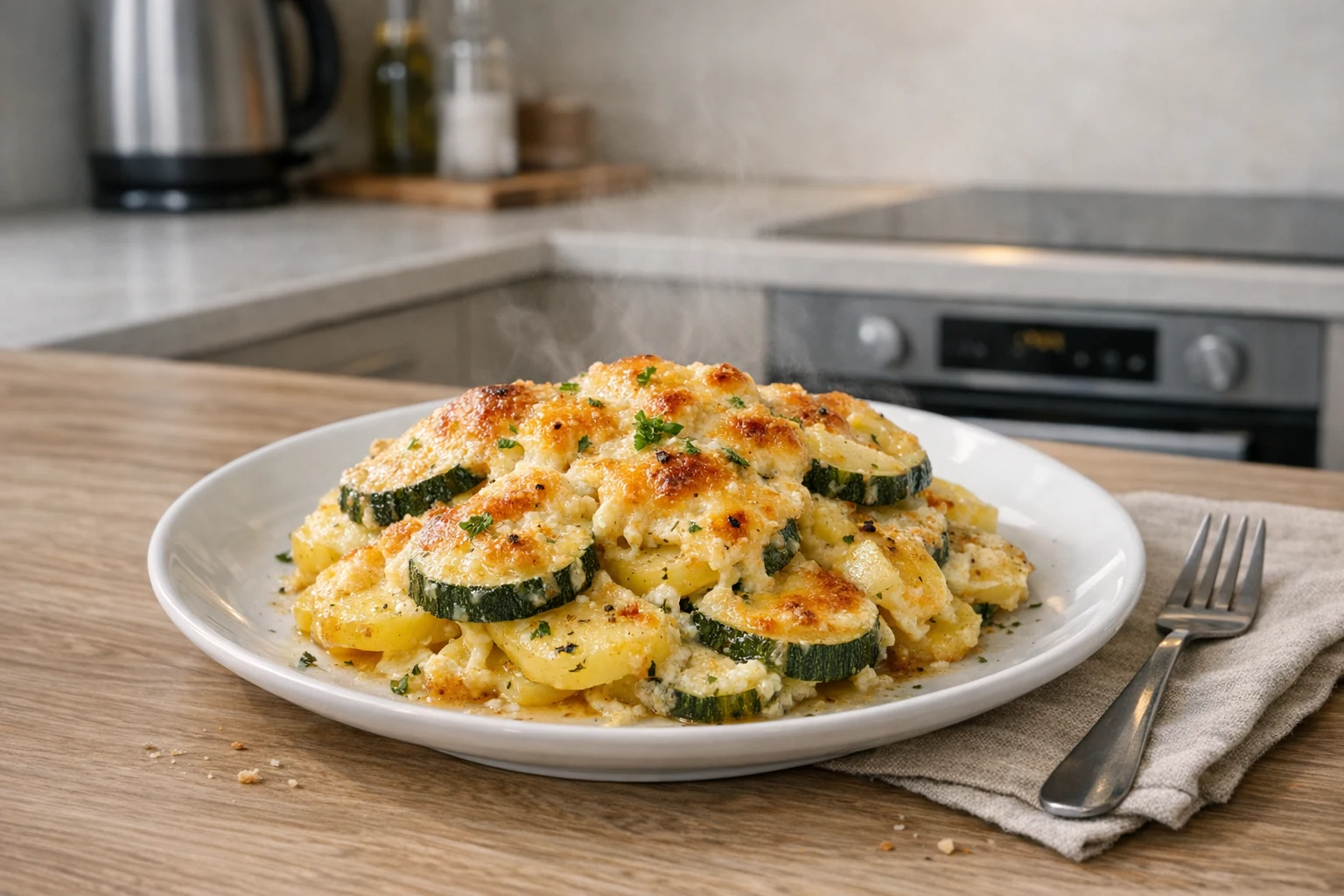 Ovenschotel met courgette en aardappel