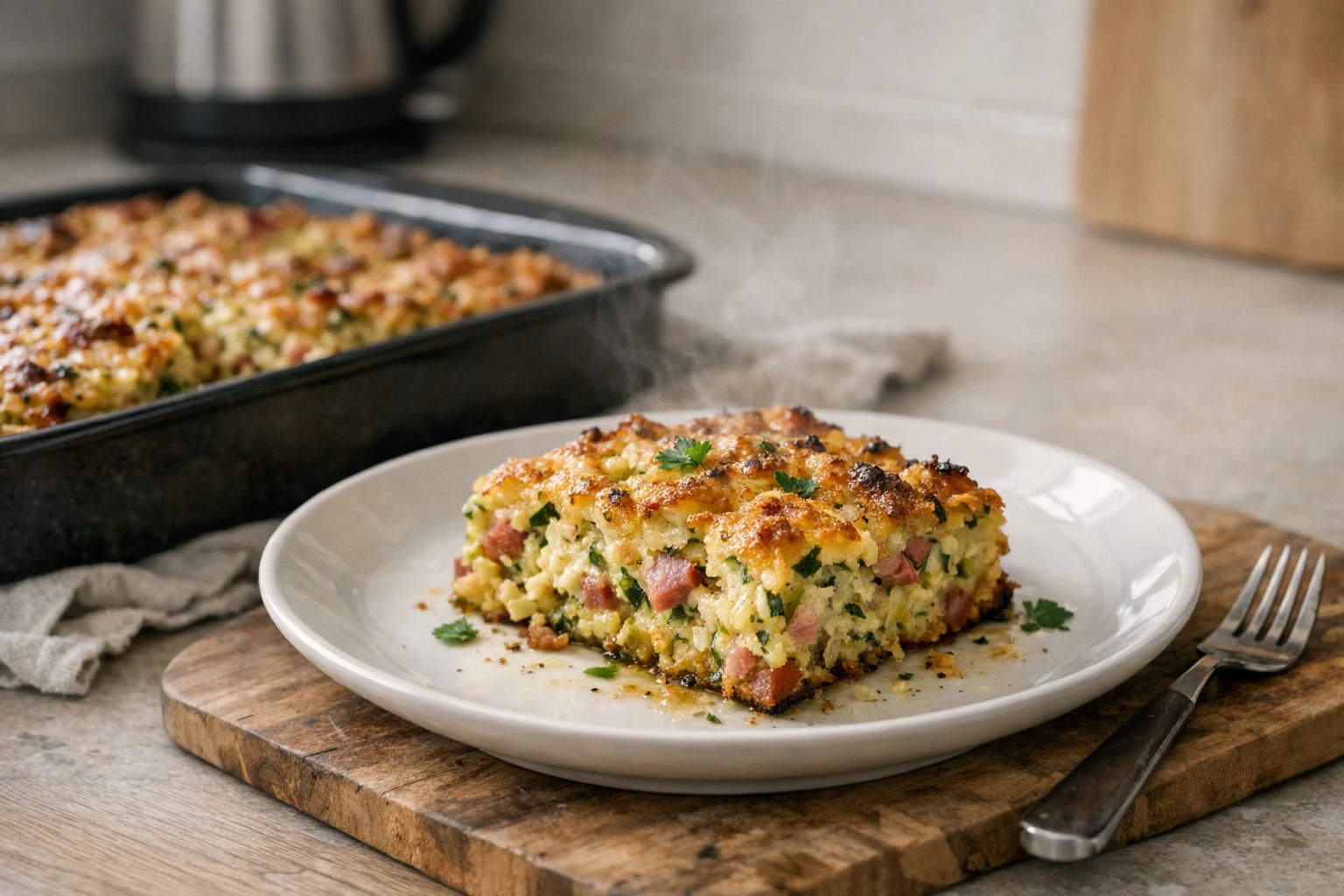 Courgetteschotel die ook bij vleesliefhebbers in de smaak valt