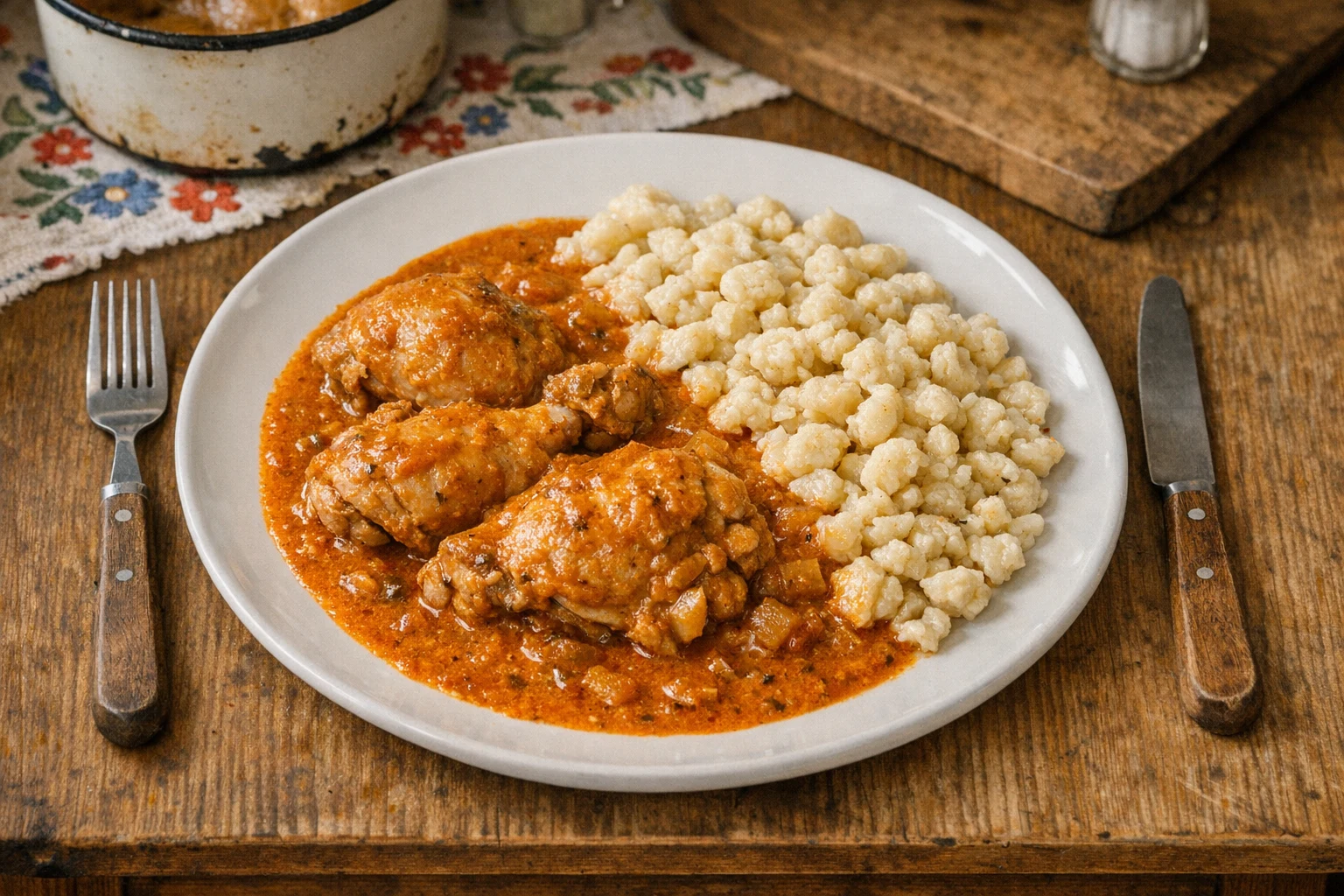 Kippenpaprikash van kippenbouten