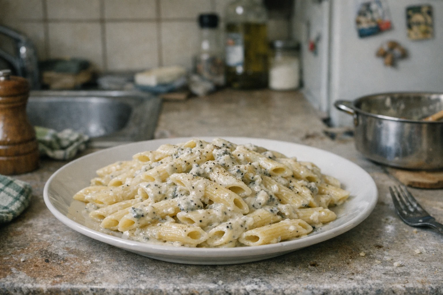 Penne met blauwekaassaus