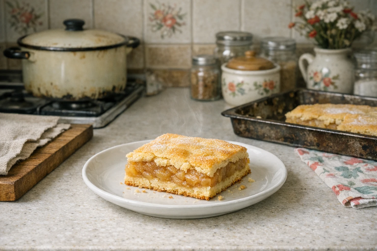Klassieke Slowaakse appelplaatkoek