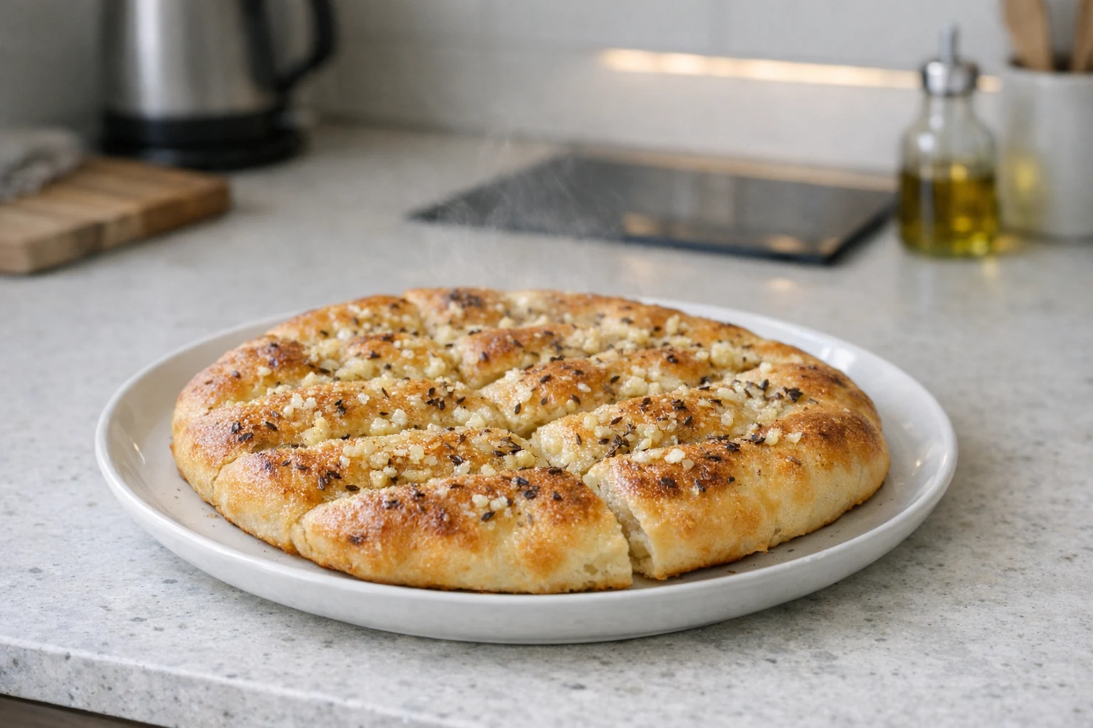 Knoflookplatbrood