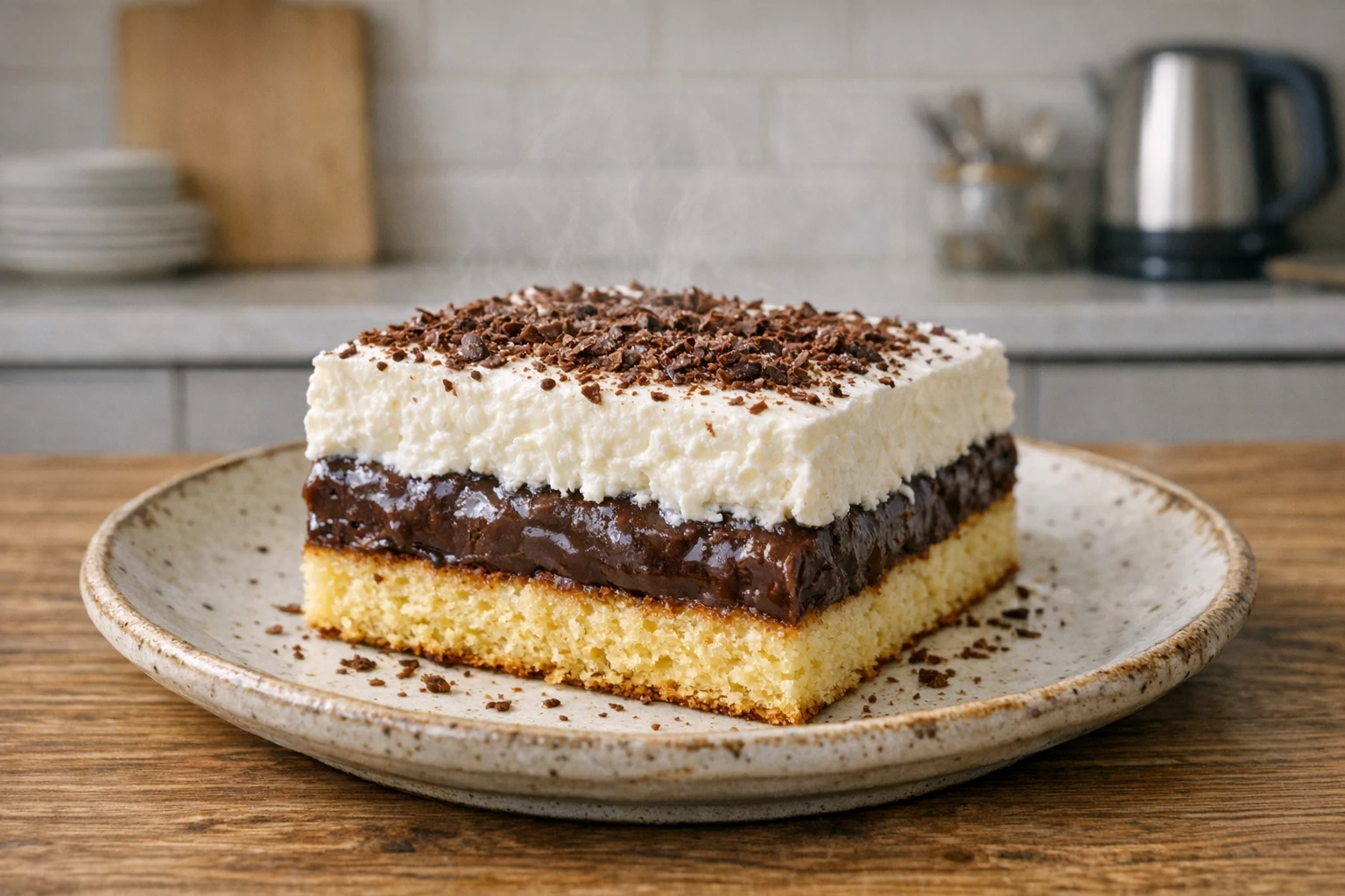 Biscuitcake met pudding