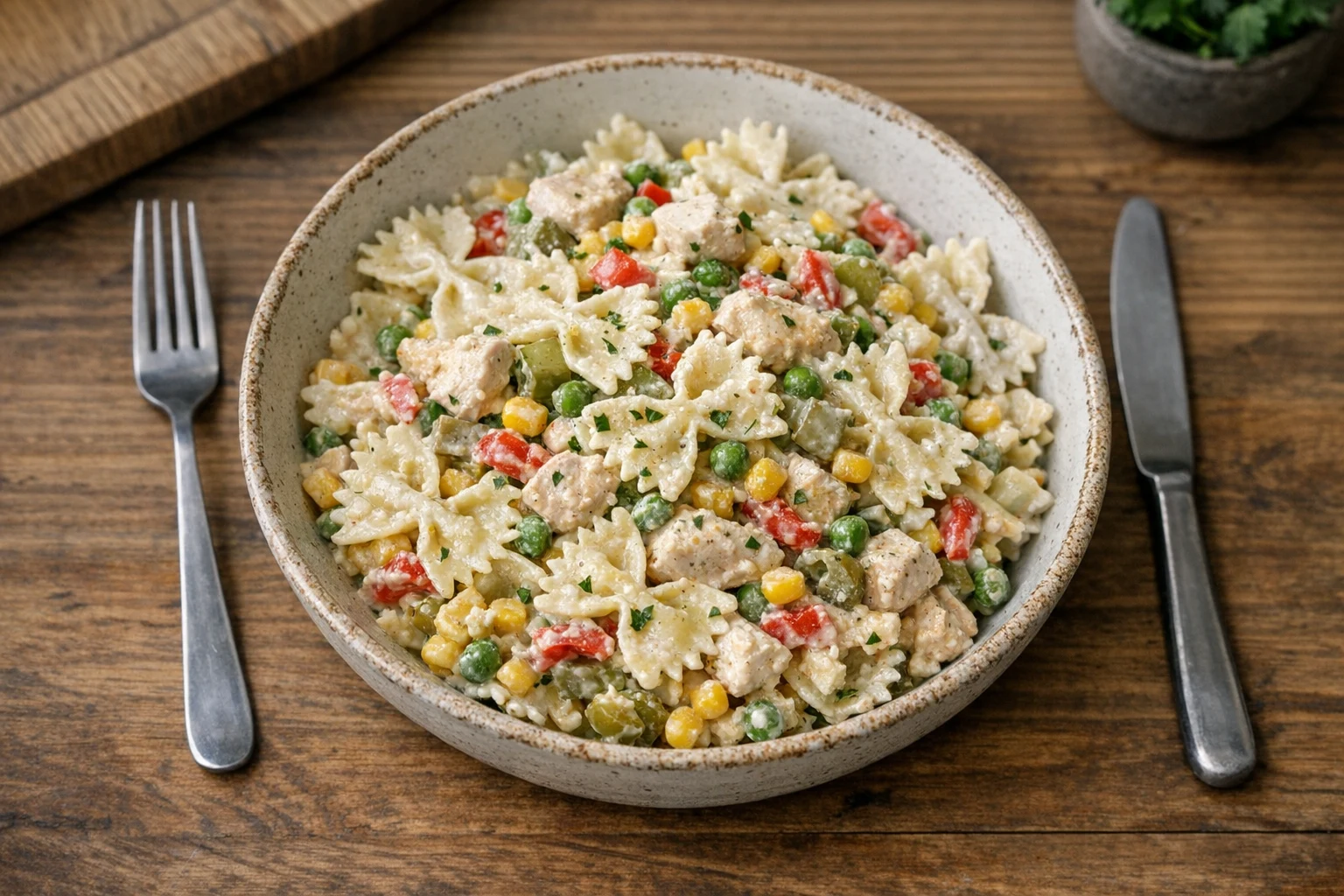 Pastasalade met kip