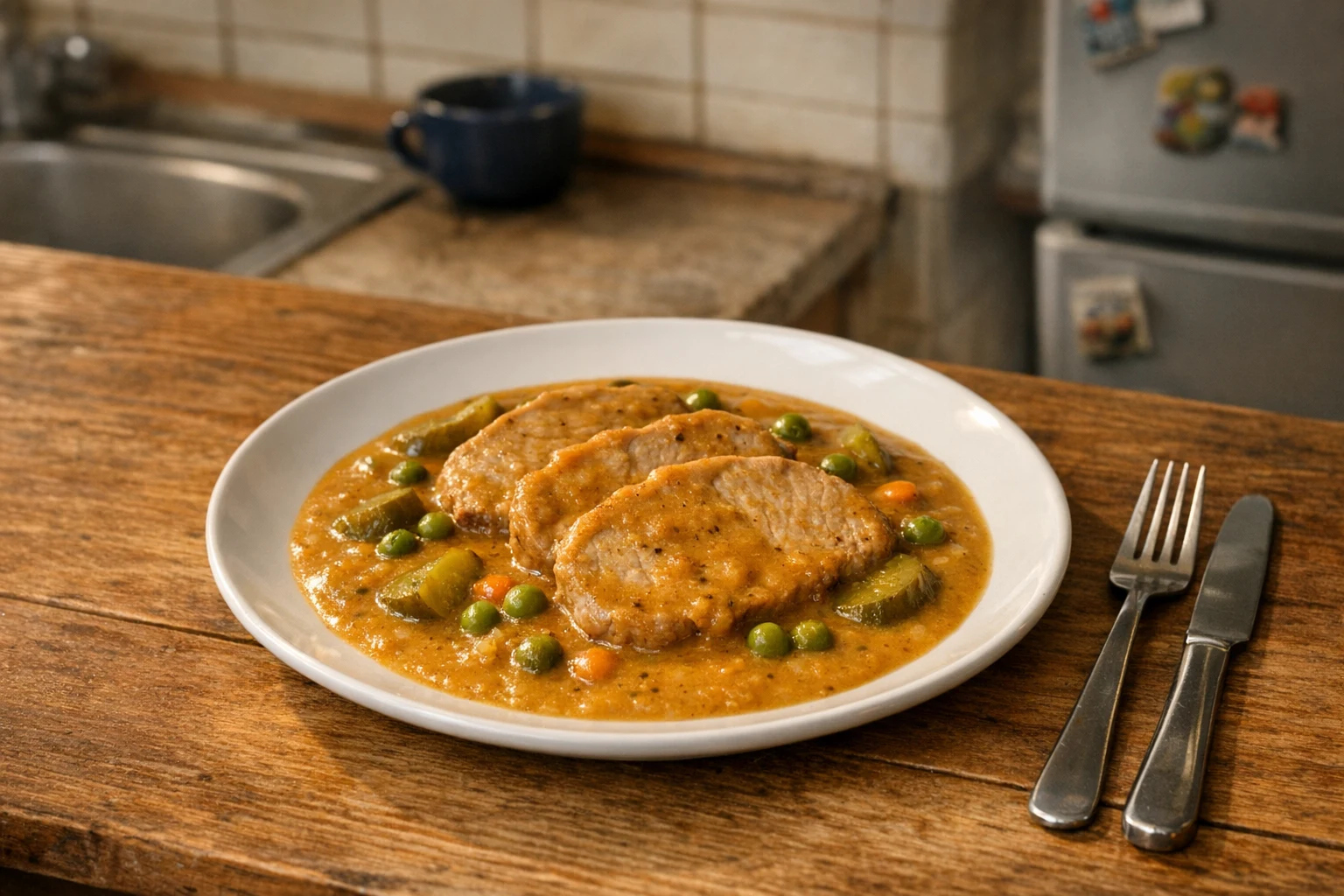 Varkenskarbonade met saus