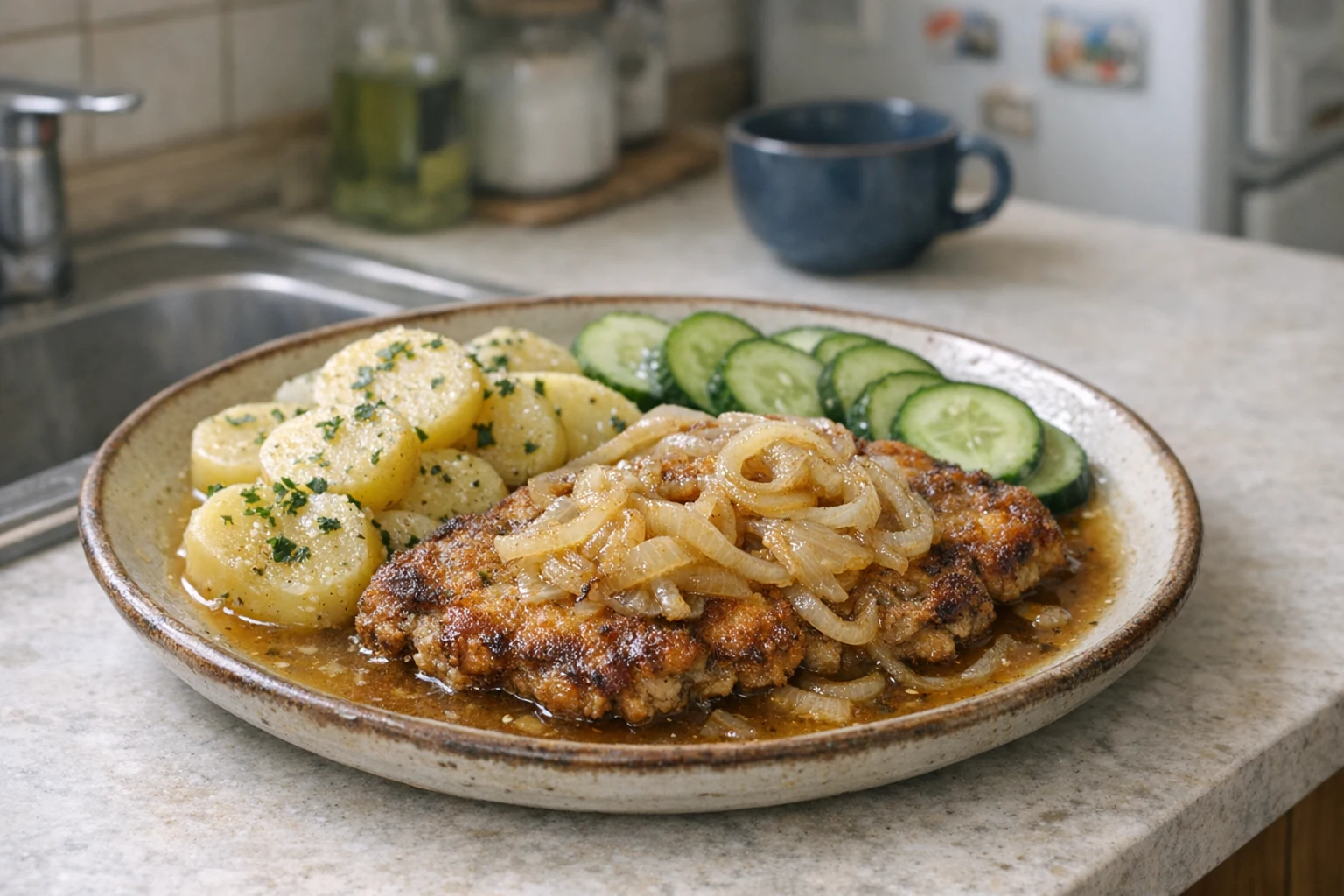 Omgekeerd gepaneerde schnitzels