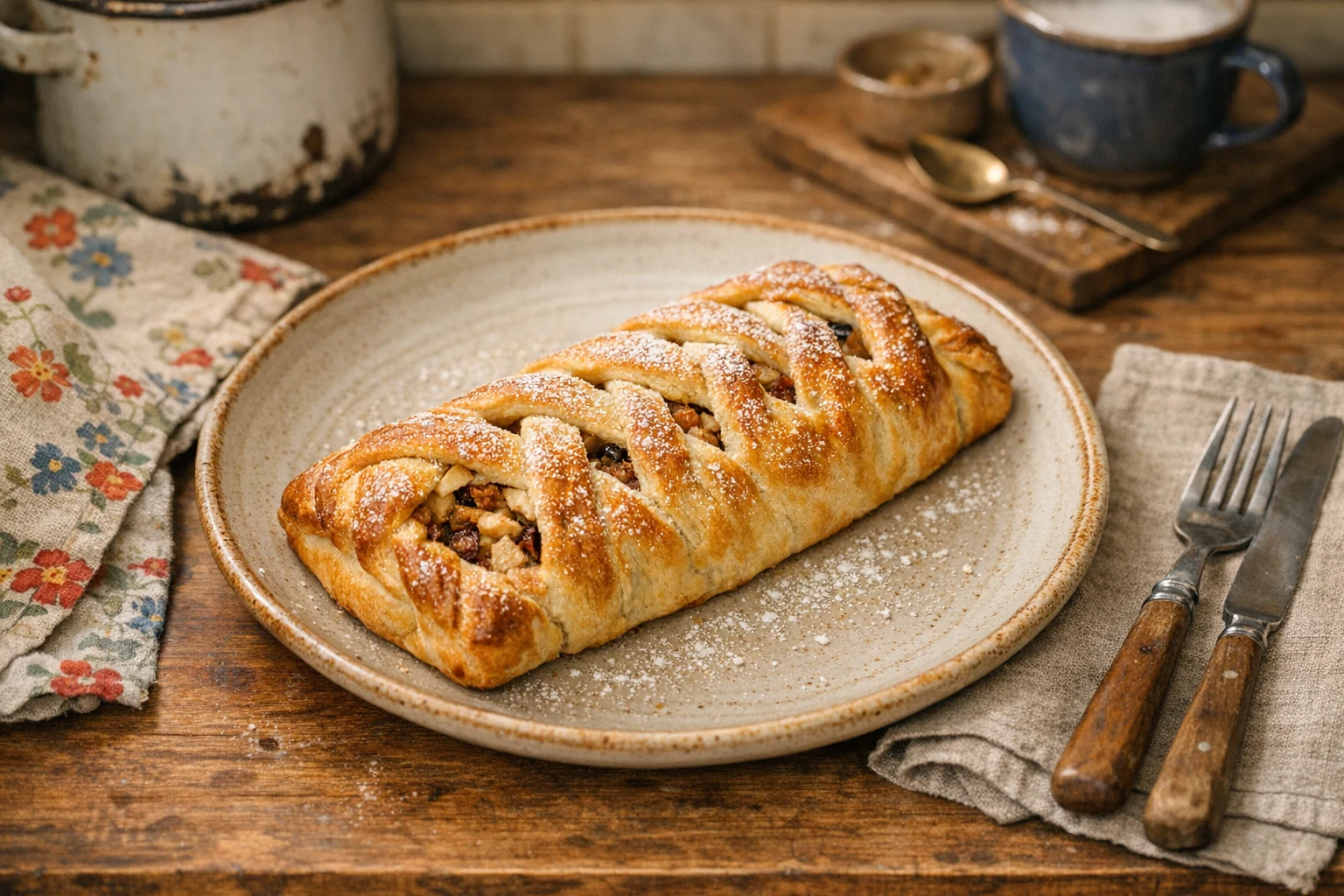 Snelle appelstrudel van bladerdeeg