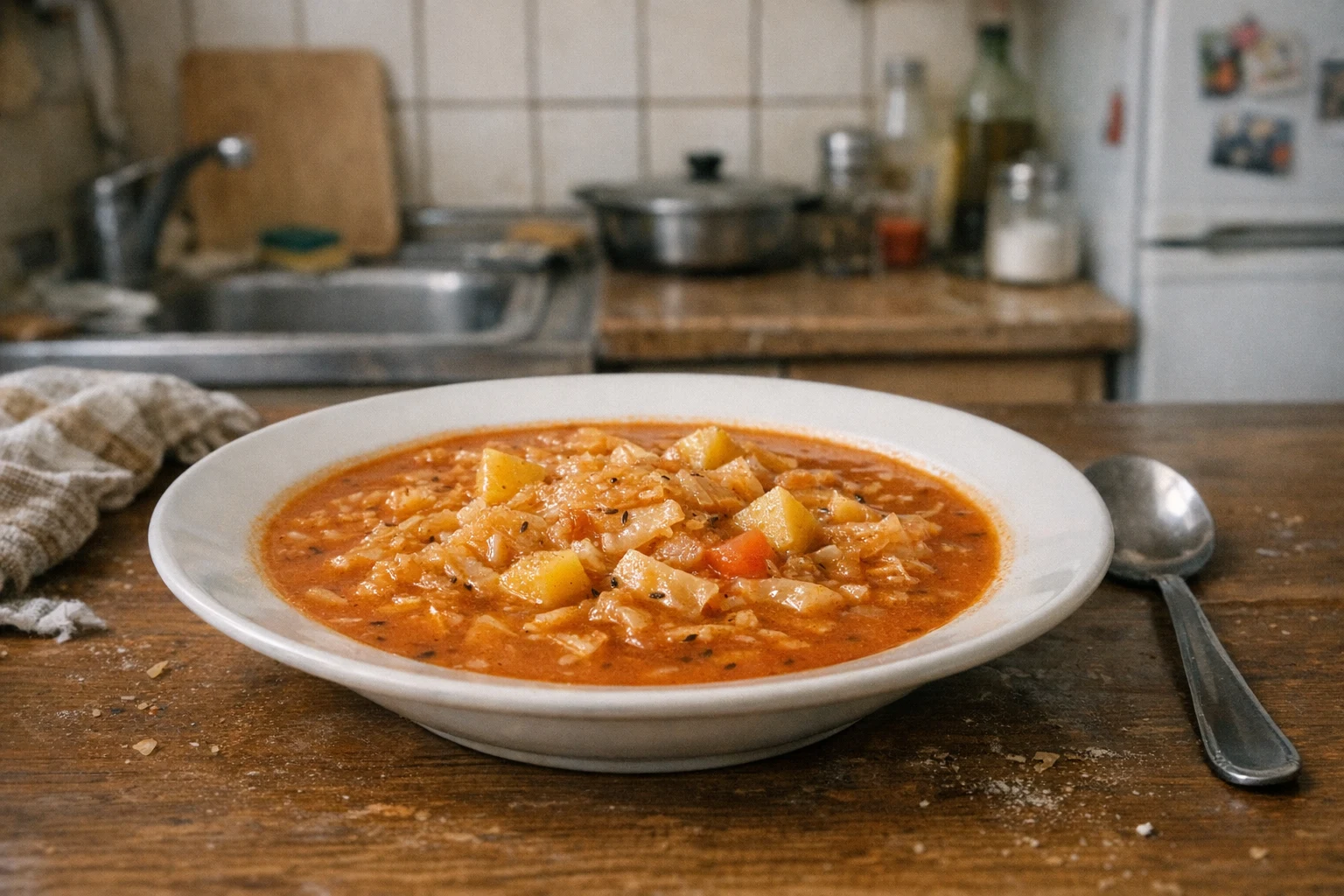 Koolsoep met tomatenpuree