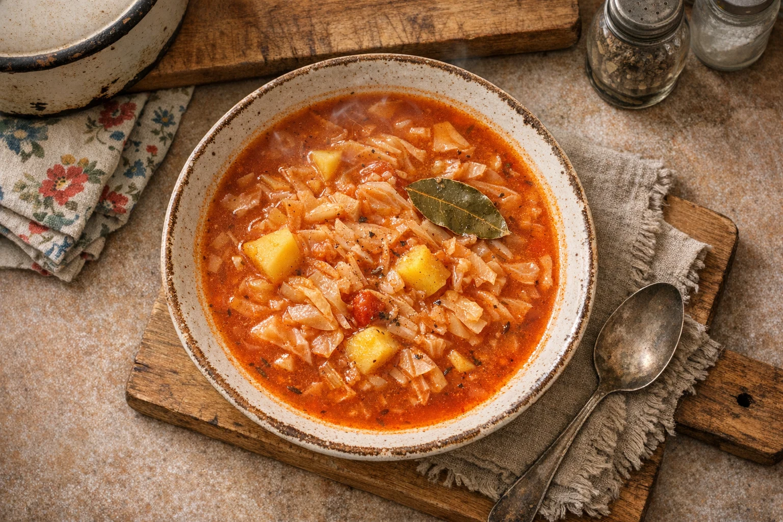 Koolsoep met tomatenpuree