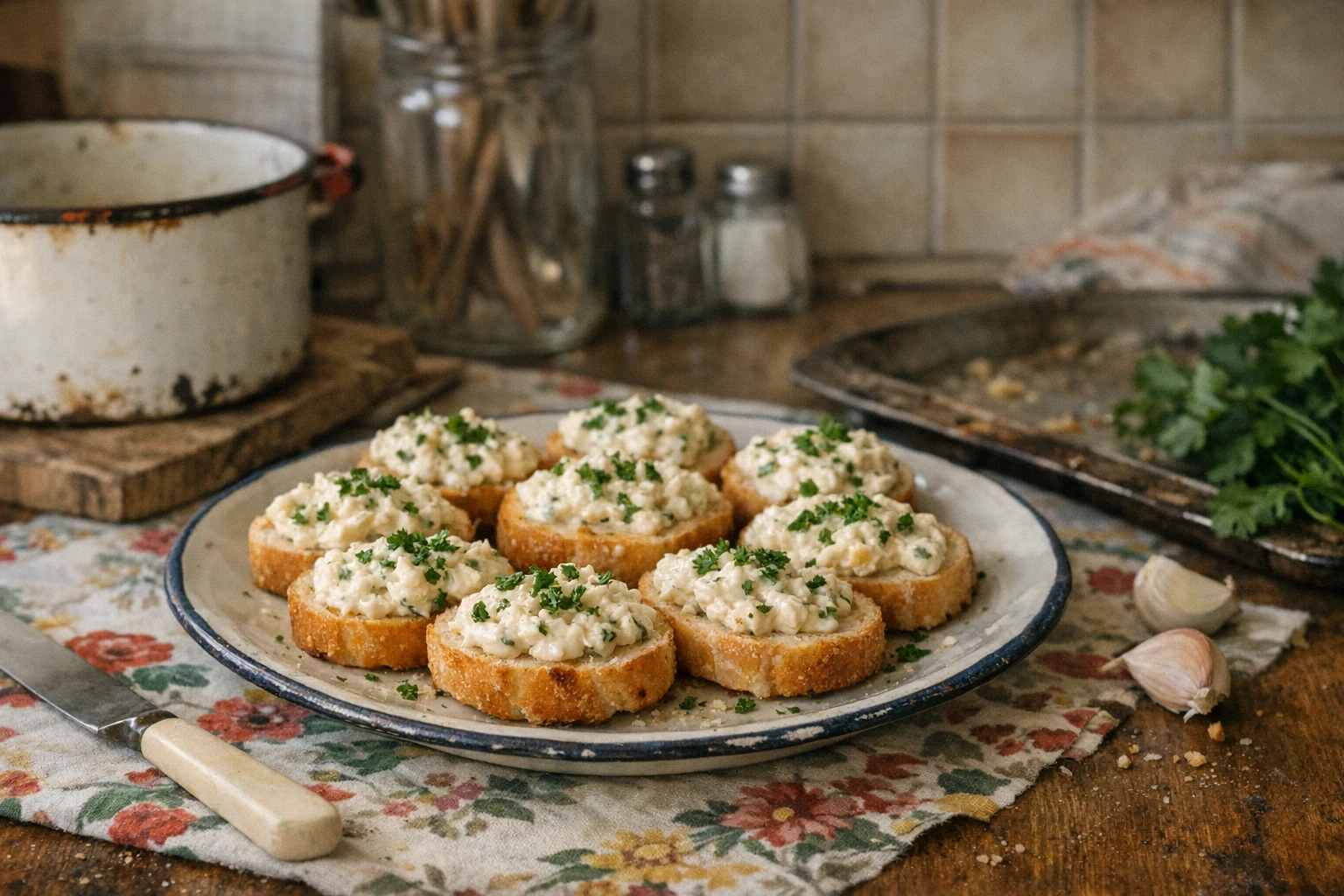 Knoflookspread voor toastjes