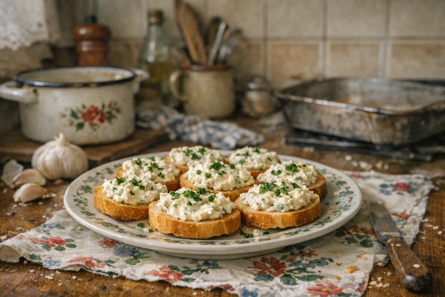 Knoflookspread voor canapés