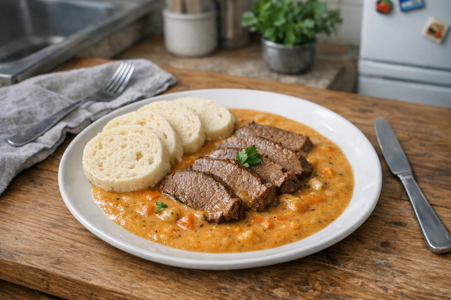 Namaak-sviečková met roomsaus