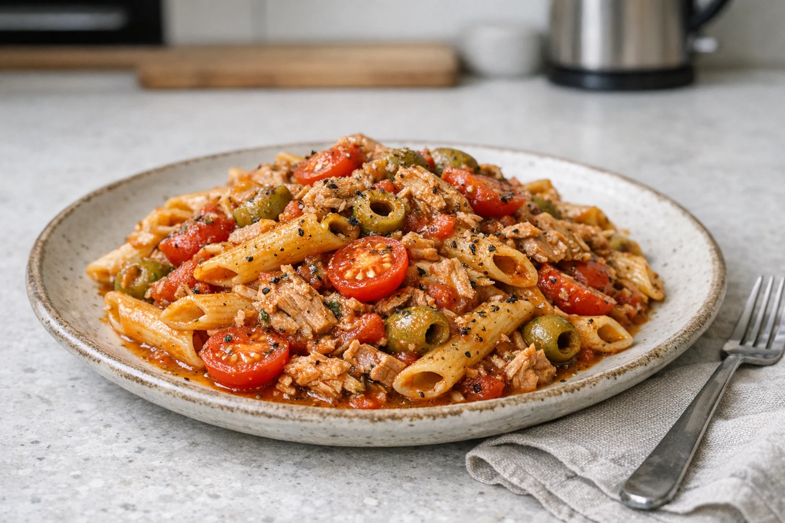 Snelle pasta met tonijn