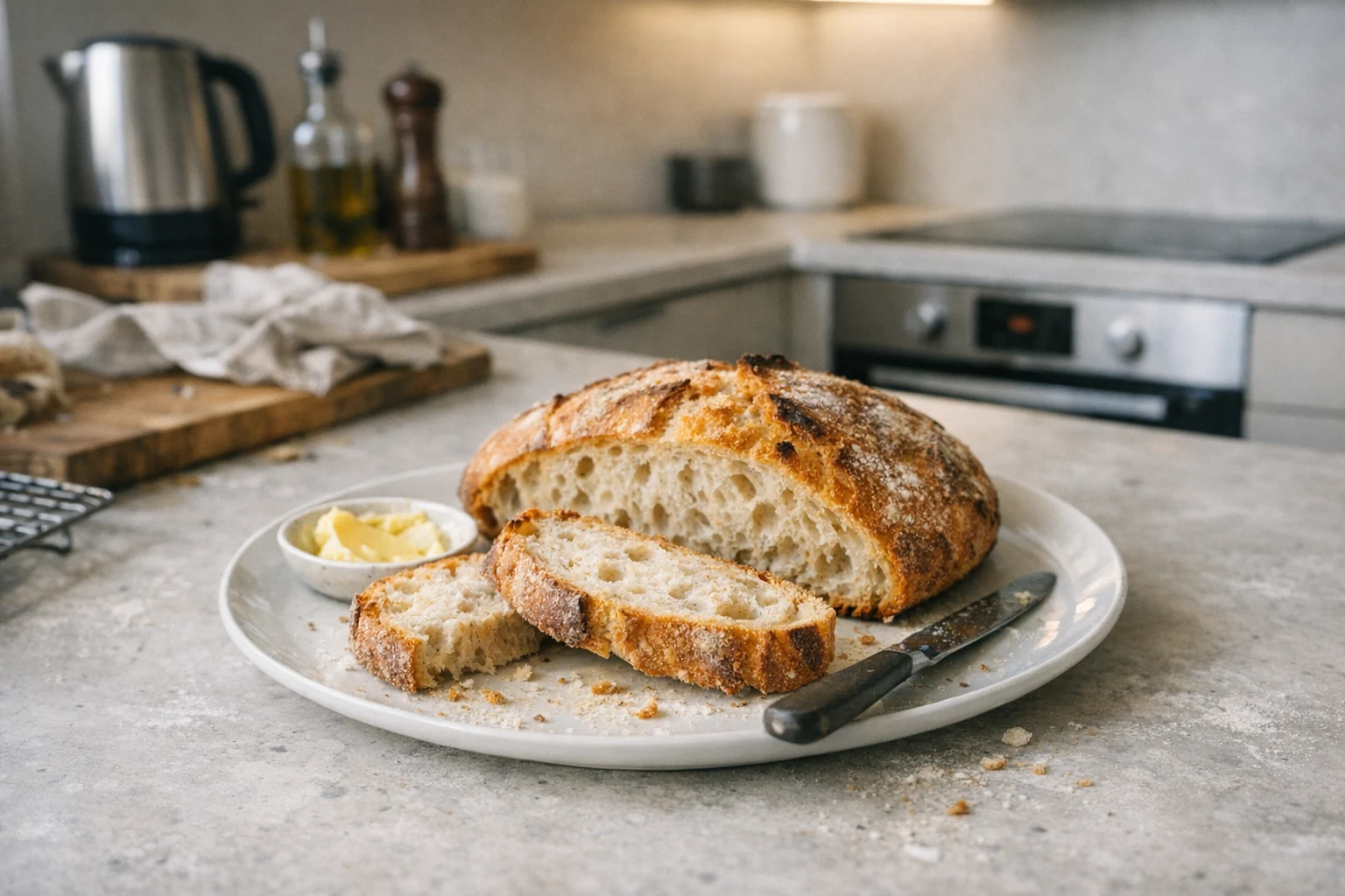 Zelfgebakken brood zonder kneden