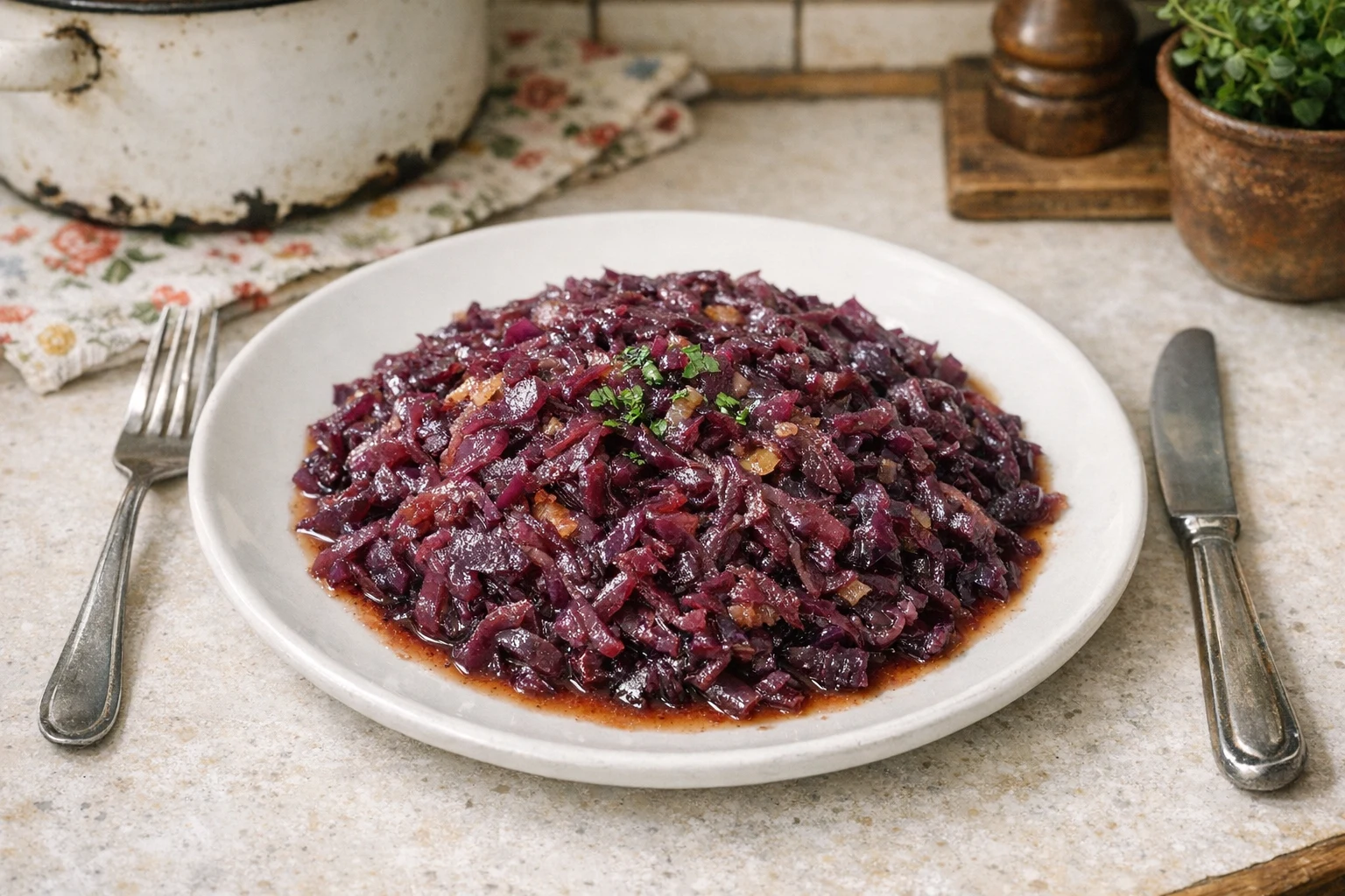 Gestoofde rodekool