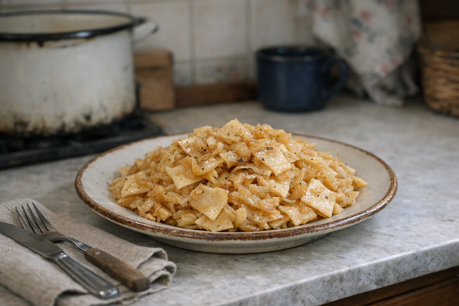 Pastavierkantjes met witte kool
