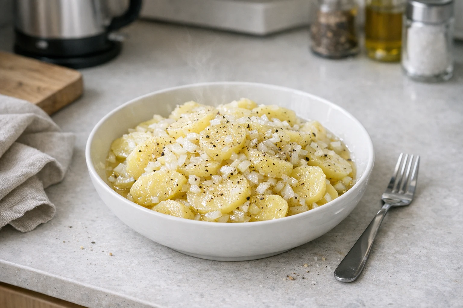Aardappel-uiensalade met marinade