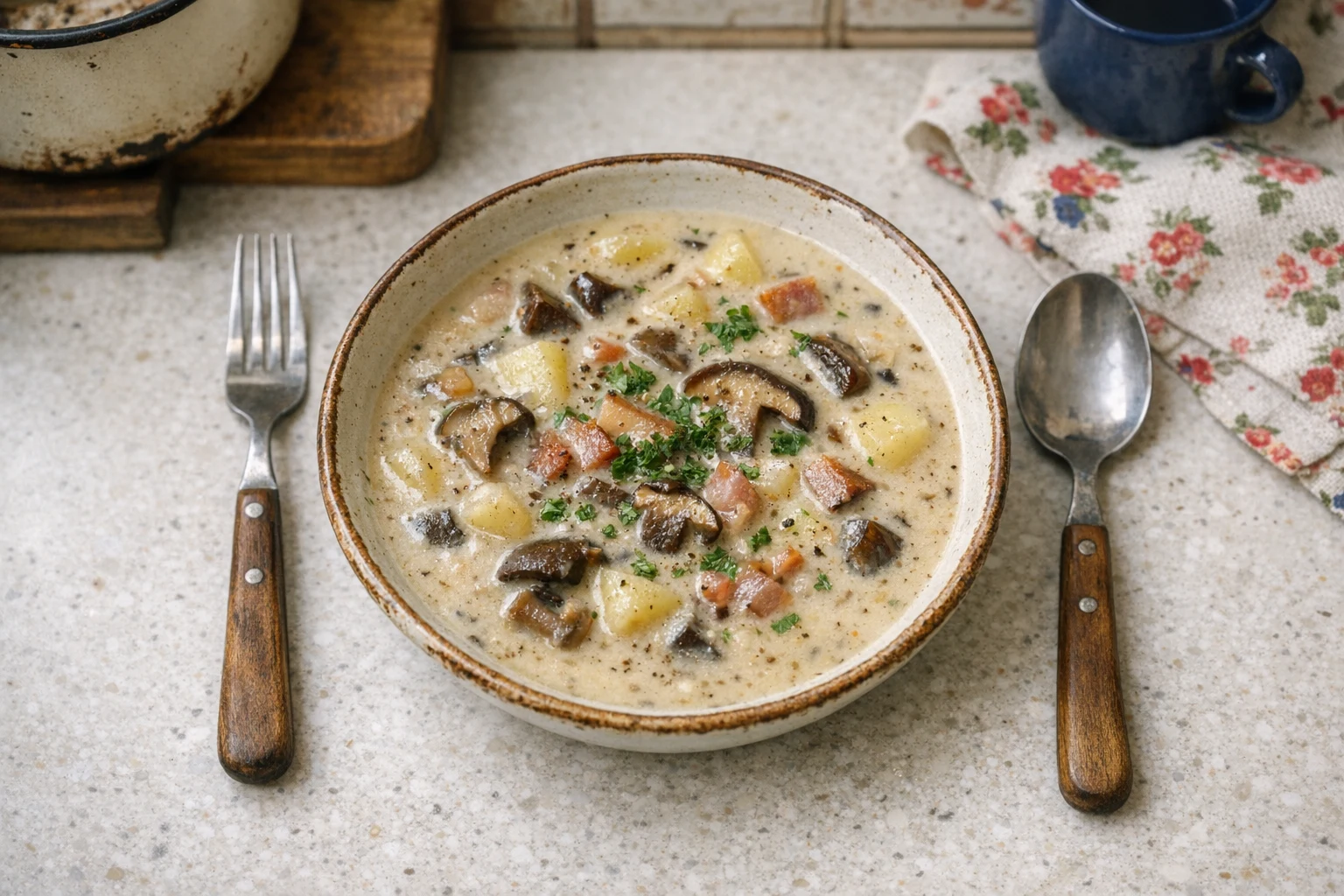 Zure aardappelsoep (kulajda)