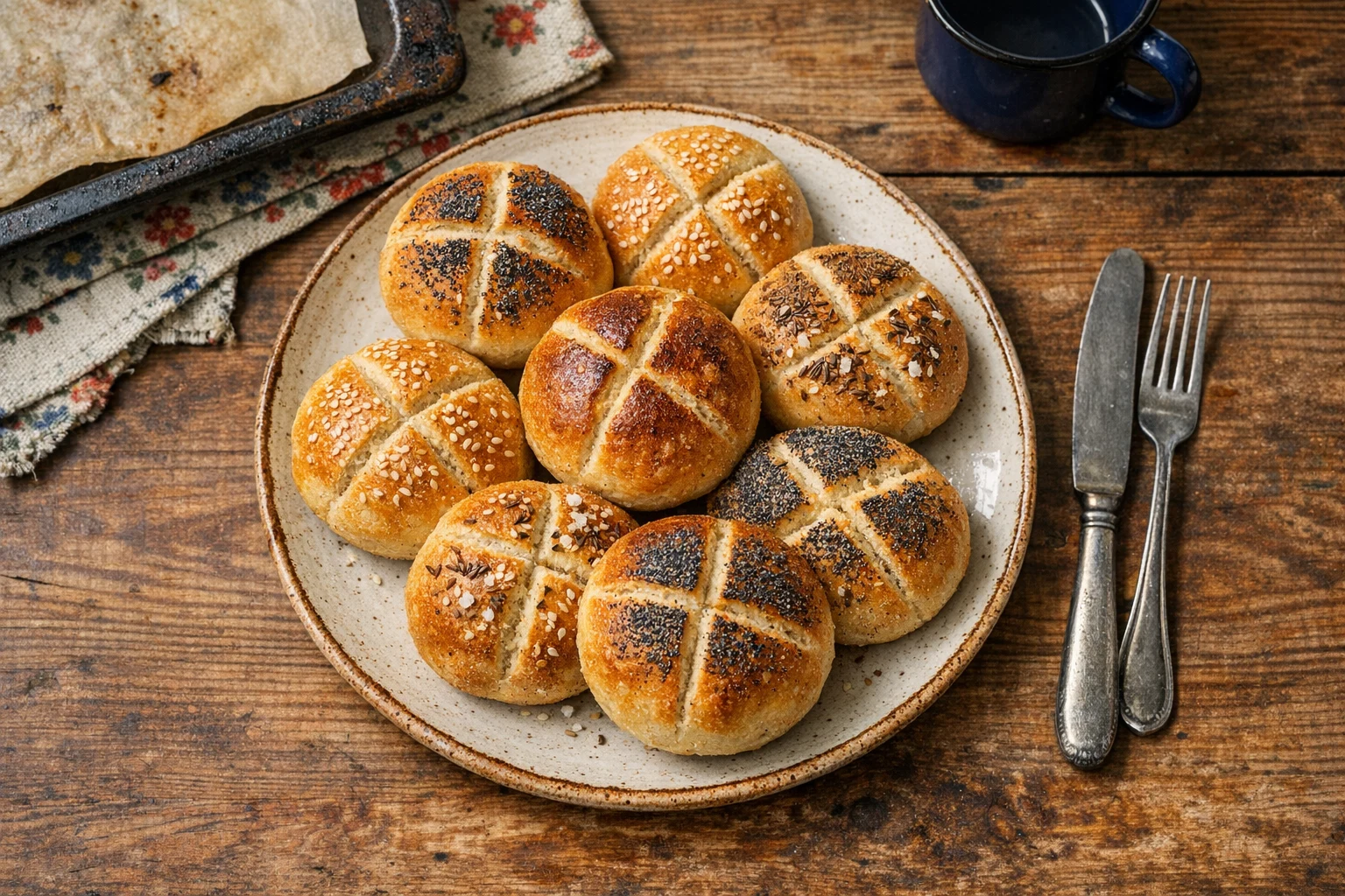 Zelfgemaakte broodjes