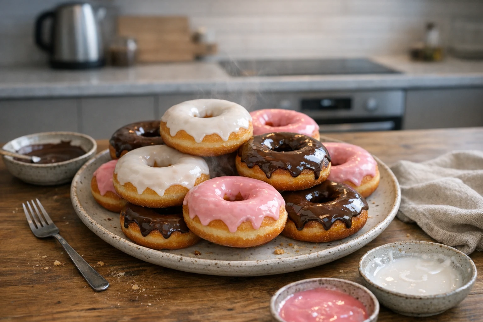 Zelfgemaakte donuts