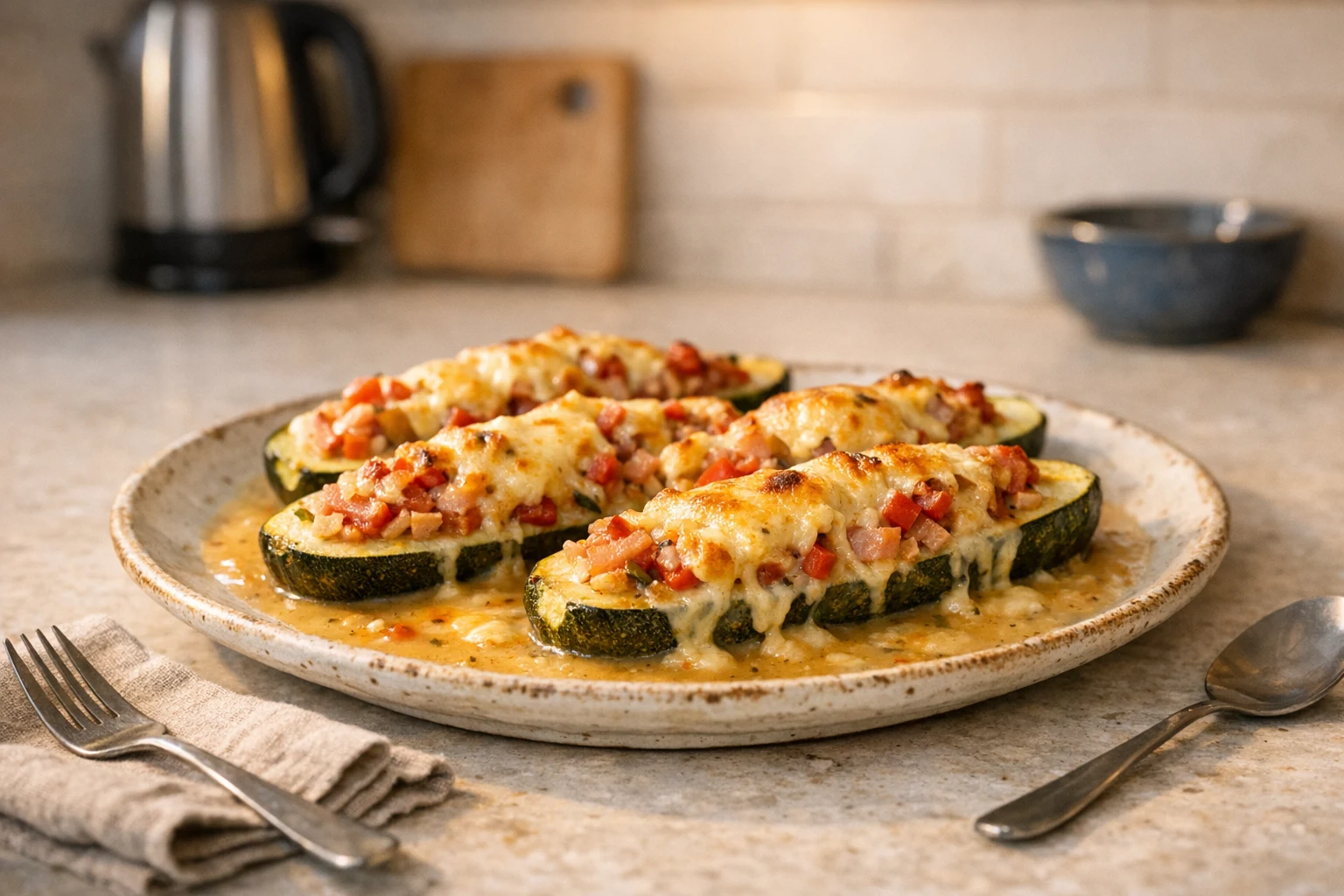 Gevulde courgette uit de oven