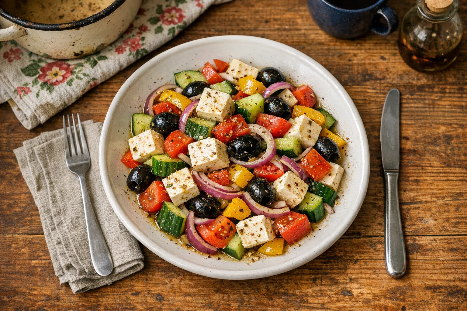 Griekse salade met olijven