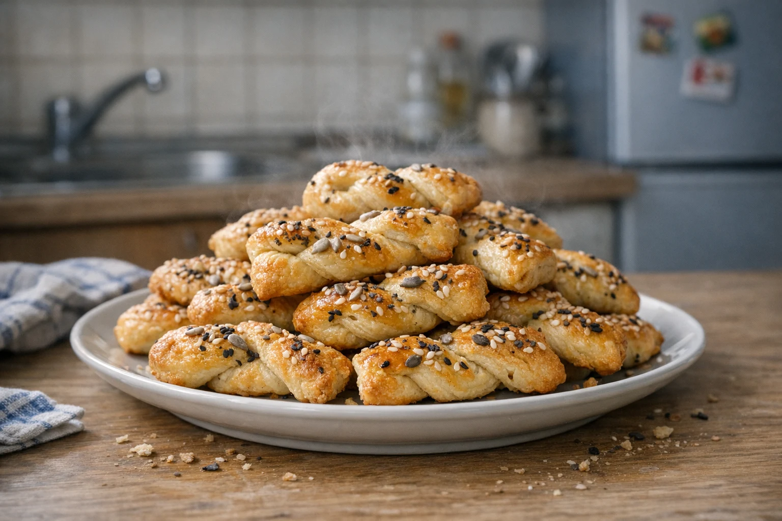 Knapperige, lang houdbare hartige koekjes
