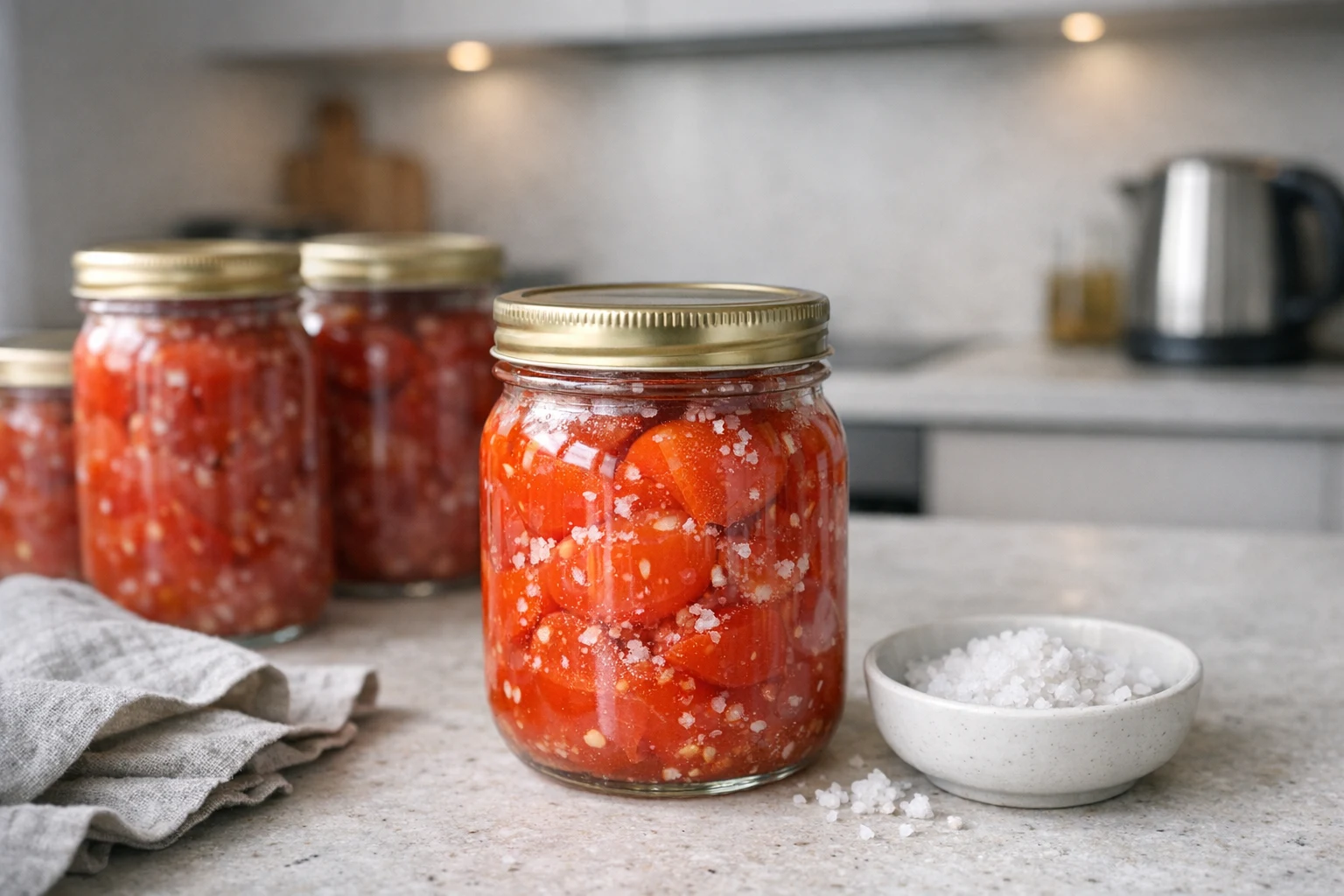 Ingemaakte tomaten voor luie koks