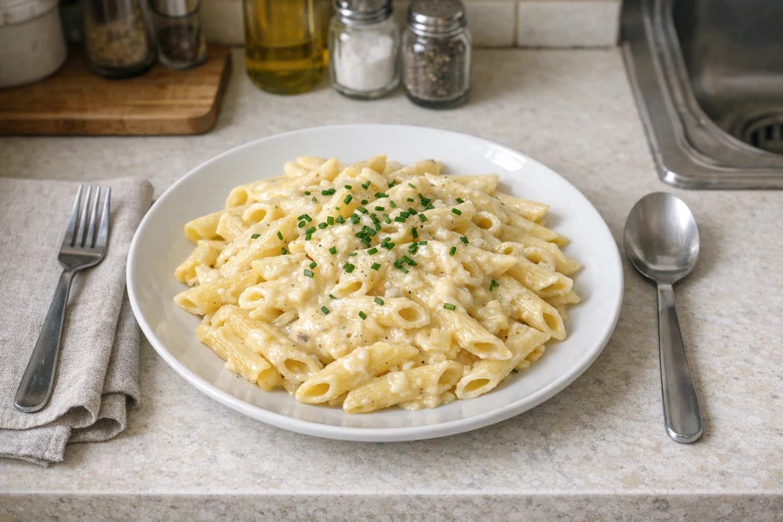 Pasta met kaassaus