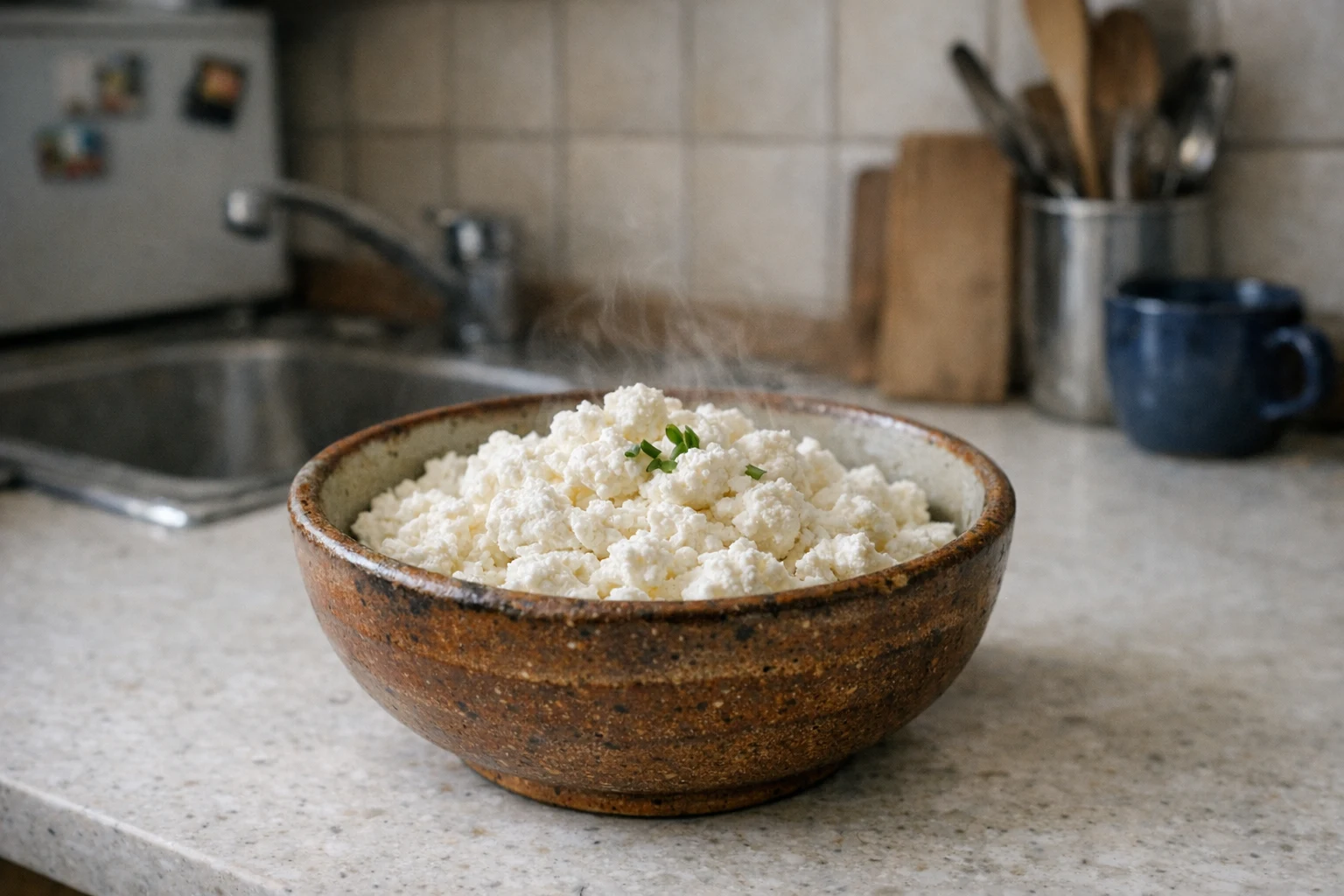 Zelfgemaakte ricotta